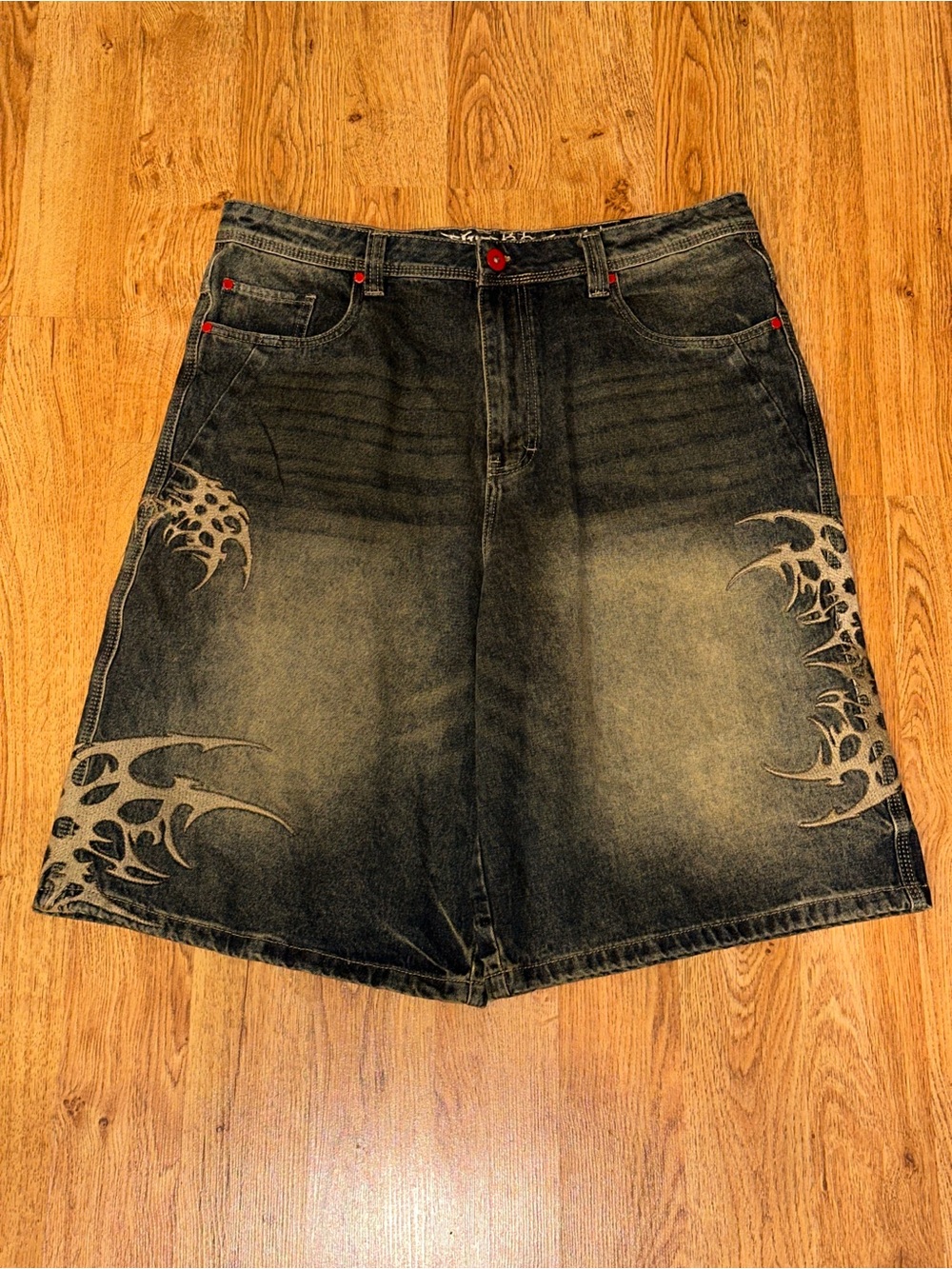 Vitriol Siphon Blue Wash Ultra Wide Denim Jorts Cybersigilism Shorts Labeled 34W